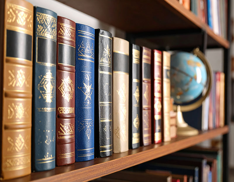 Books on a shelf